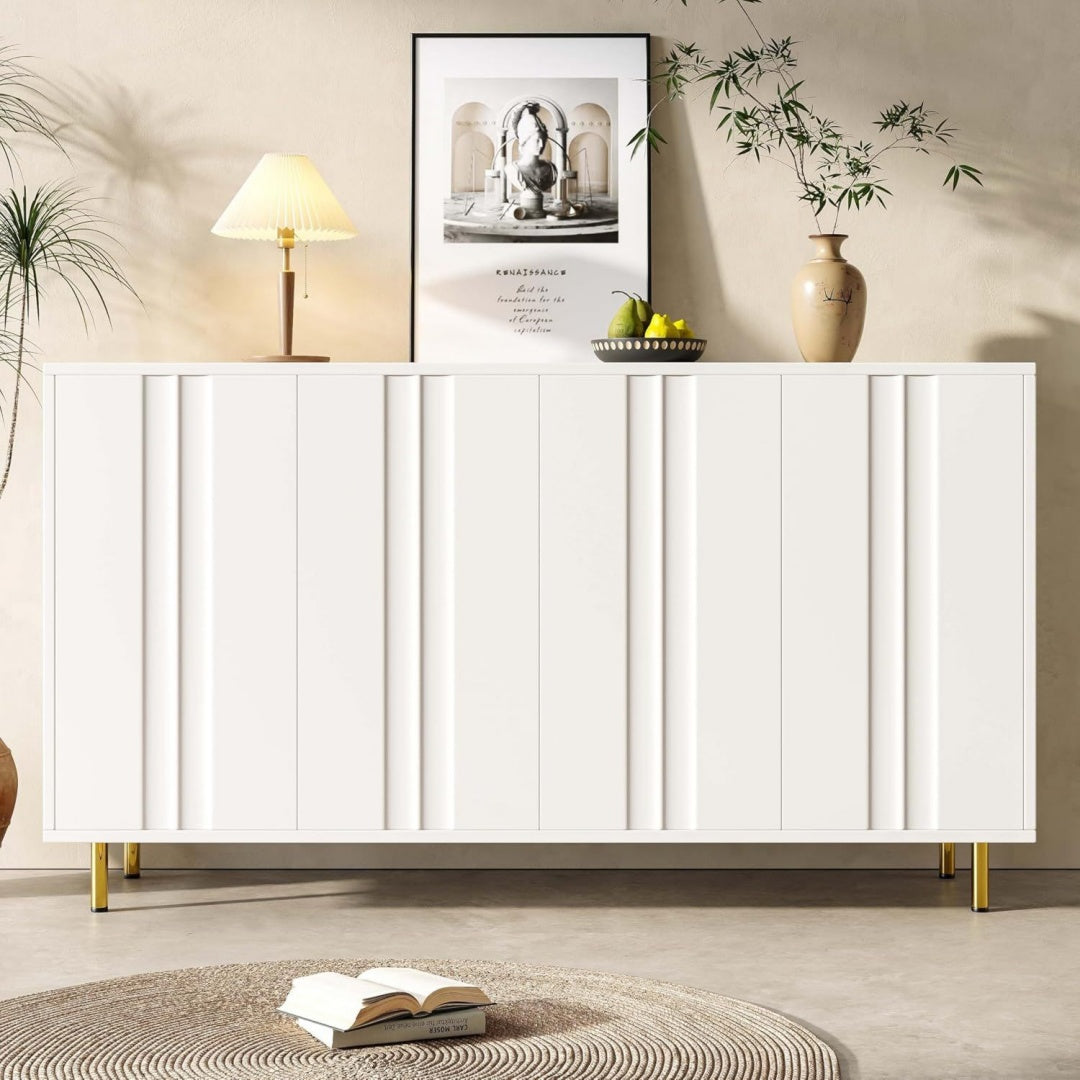 Buffet 140 x 40 x 85 cm gris clair