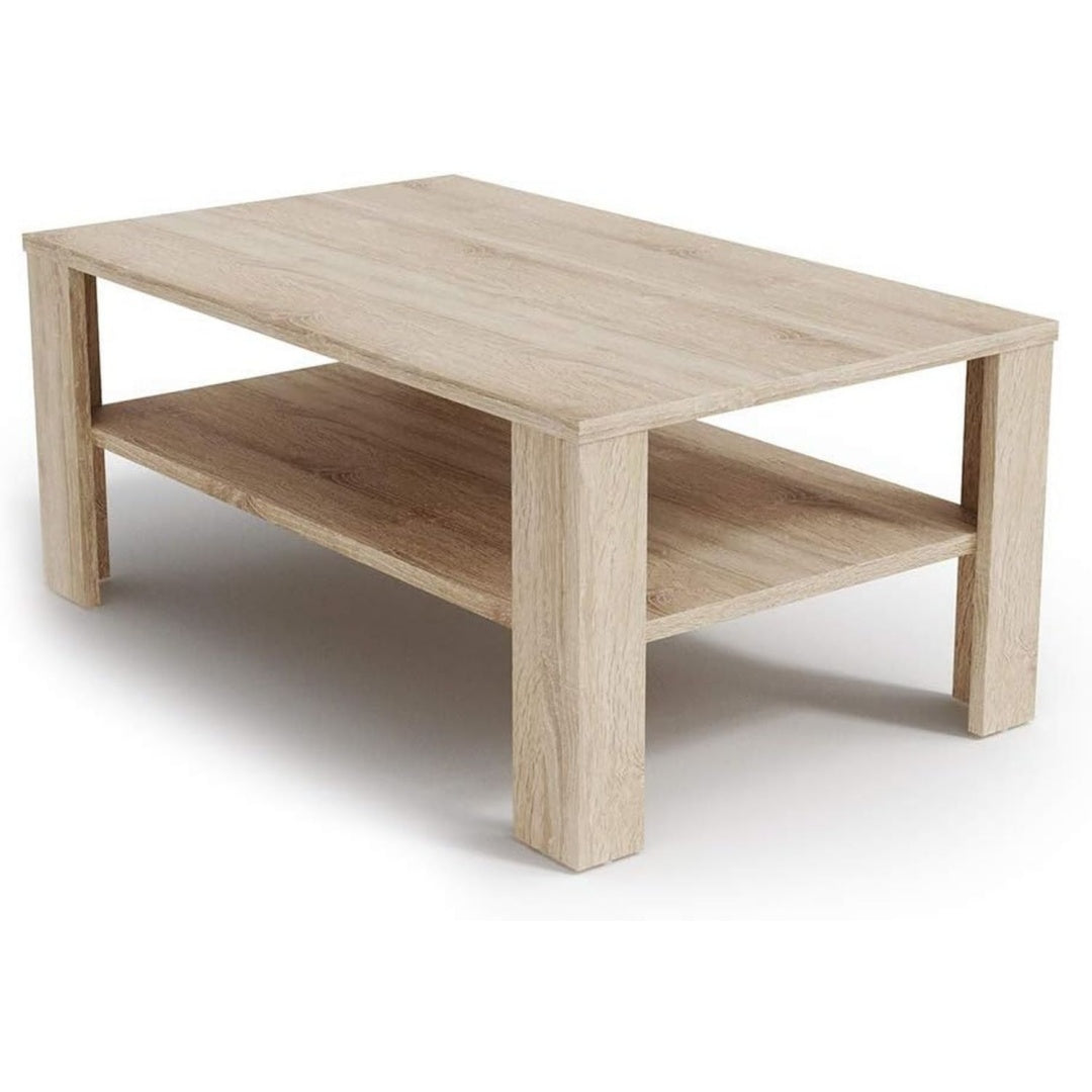 Table basse beige effet chene Sonoma