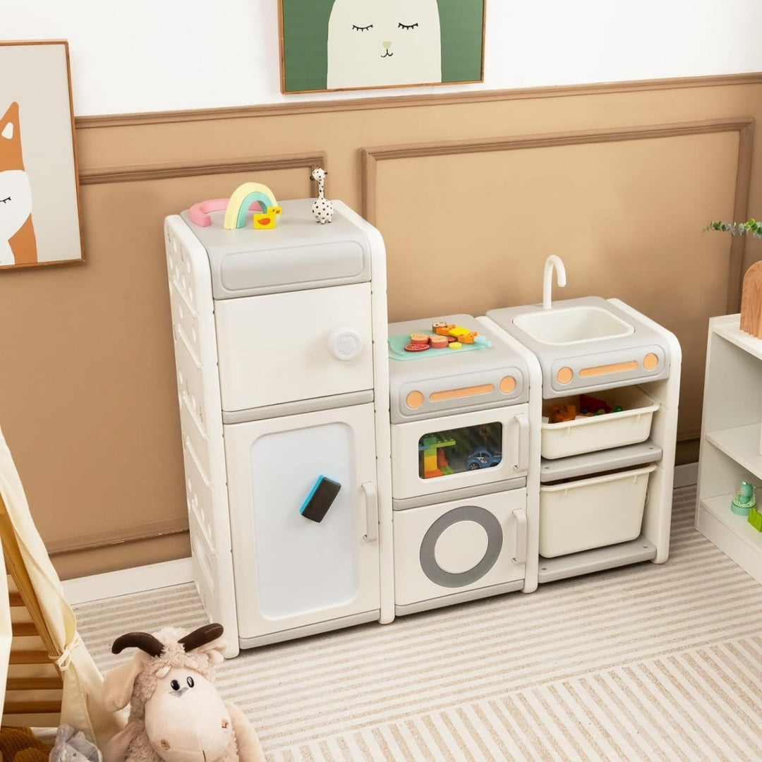 Moderne meuble de rangement en acier beige pour sejour et salon