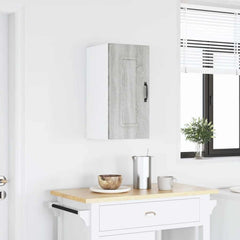 Armoire colonne gris clair en hevea, design contemporain, rangement optimise