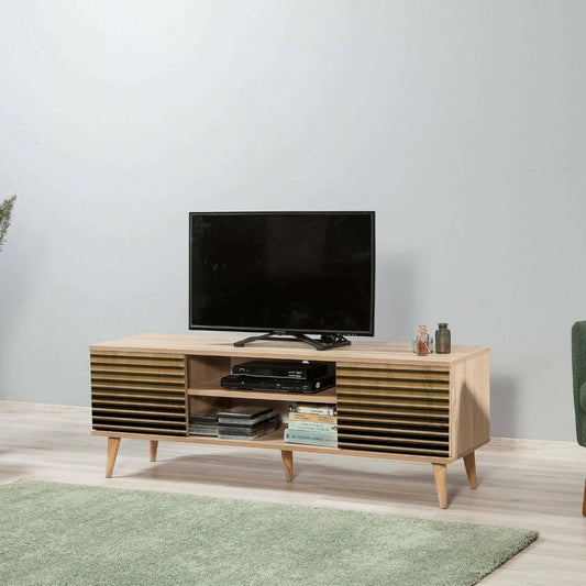 Meuble TV minimaliste en bois massif et chene