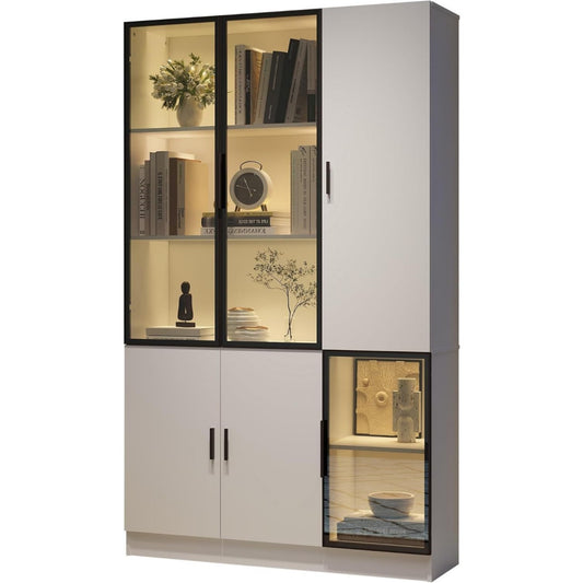 Rangement, etagere bibliotheque gris en panneau de particules