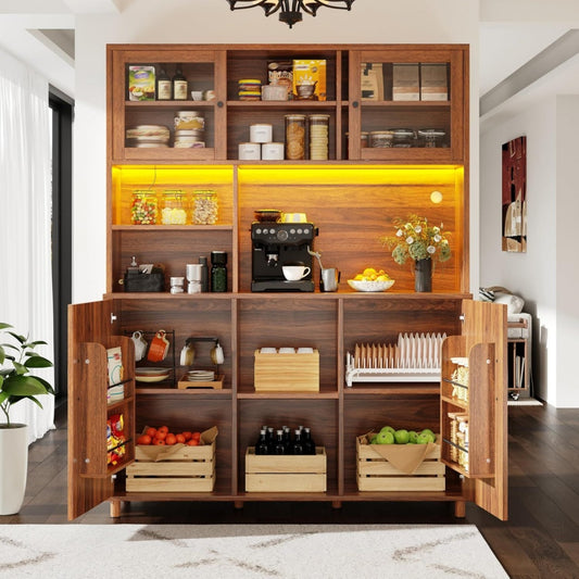 Buffet avec eclairage LED gris contemporain