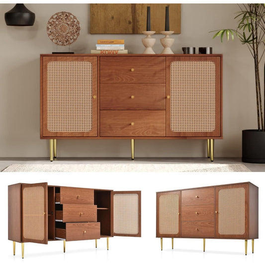 Commode en bois massif et metal