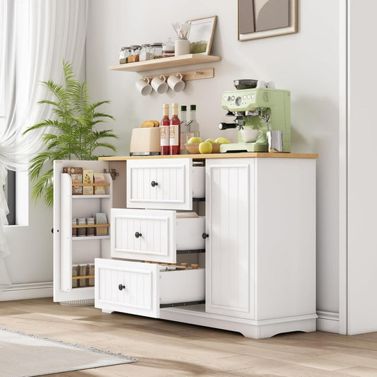 Compact, bahut gris clair en bois pratique