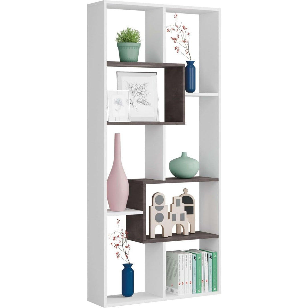 Bibliotheque contemporaine gris clair
