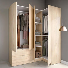 Armoire contemporaine en chene et metal pratique