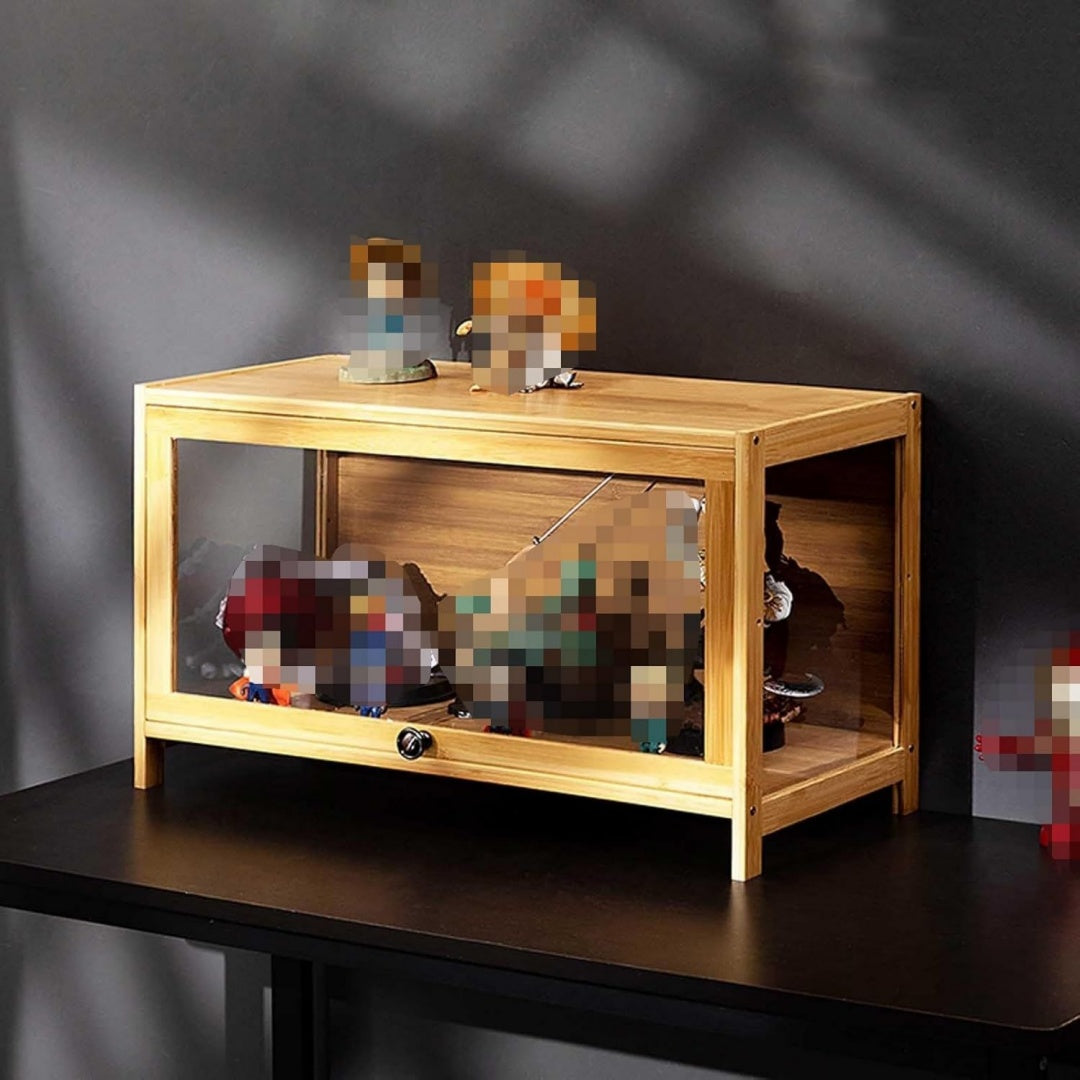 Vitrine gris fonce avec 1 niveaux