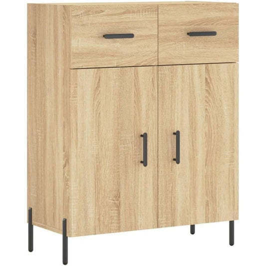 Buffet en chene et metal avec une fixation murale invisible