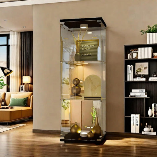 Vitrine style contemporain en metal marron a 1 porte