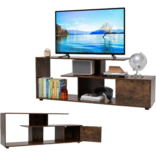 Meuble TV industriel avec des etageres reglables en hauteur
