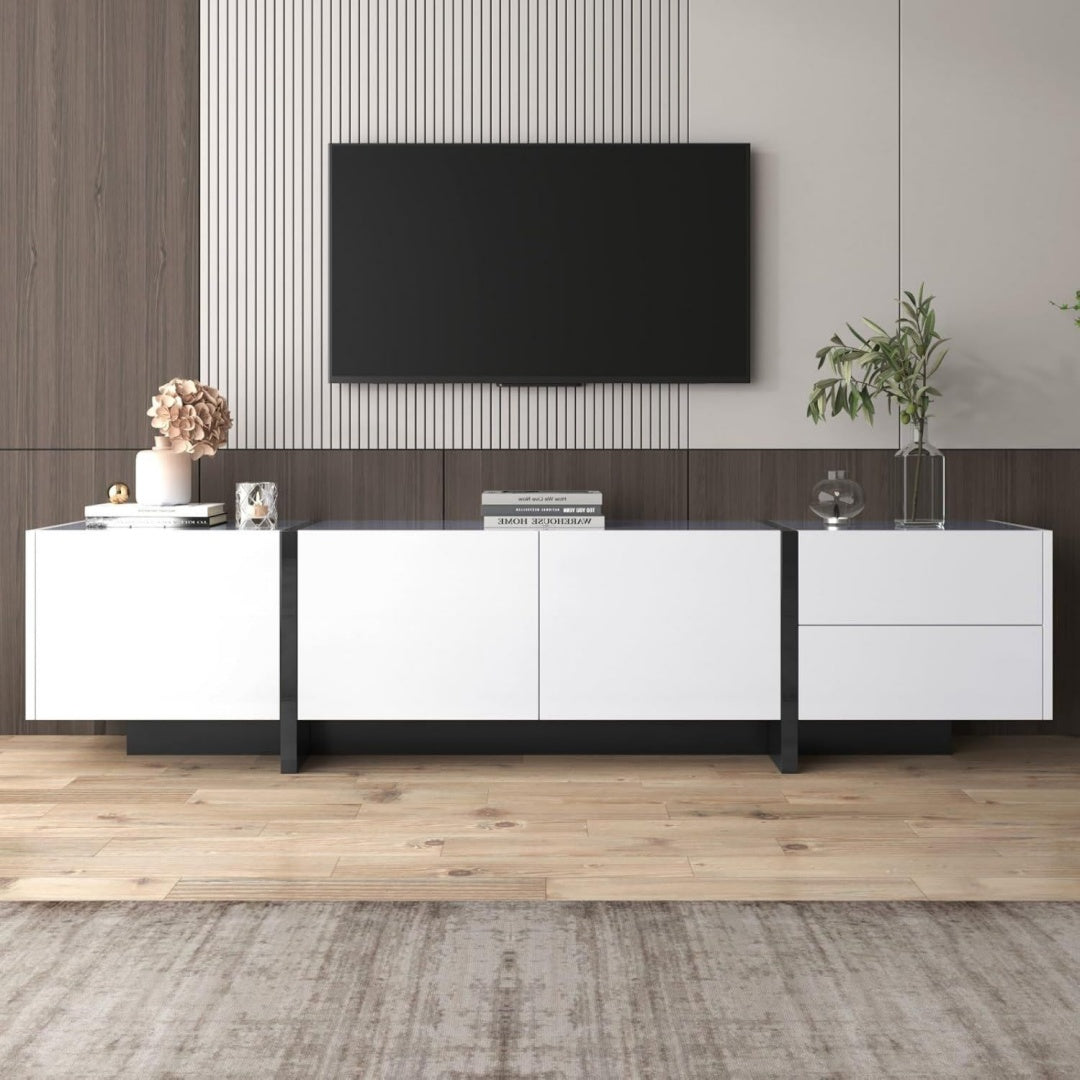 Meuble tele gris 190 cm, de style contemporain