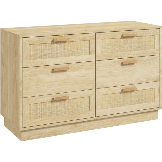 Commode beige scandinave en chene et MDF