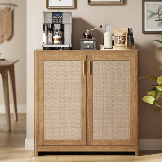 Buffet marron, etageres reglables pour une decoration moderne
