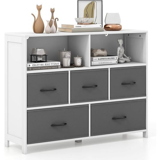 Commode gris en MDF et metal robuste