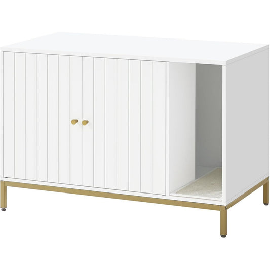 Colonne salle de bain gris clair avec 2 portes, metal