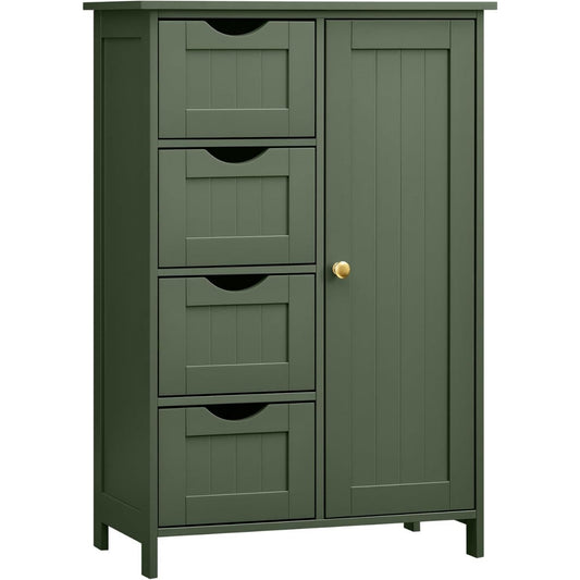 Meuble bas vert fonce MDF 55 cm, rangement esprit fermier