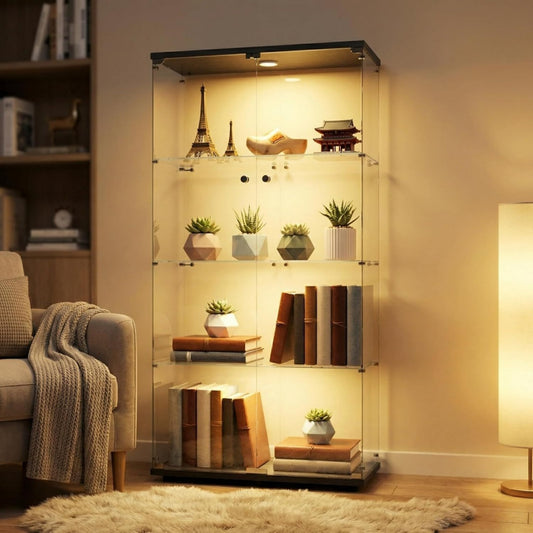 Raffine, armoire vitree en bois 2 portes