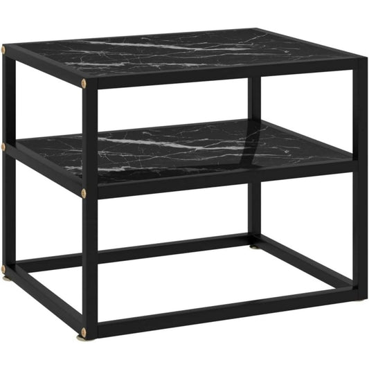Console verre trempe noir 50 x 40 x 40 cm
