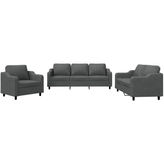 Canape d'appoint gris fonce en acier 198 x 77 x 80 cm