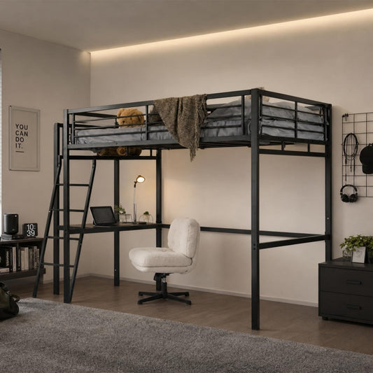Cadre de lit en metal et verre