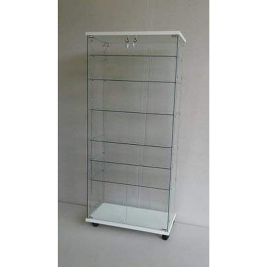 Vitrine en bois, gris, industriel (77 x 40 x 171 cm)
